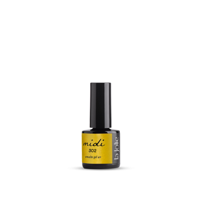 Smalto semipermanente Midi 302 La Jolie giallo oro metallico gel UV LED 10ml